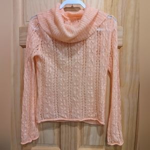 Sheer peach sweater